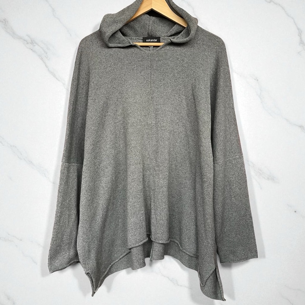 Eskandar Hand Loomed Scotland Knit Cotton Hooded Drop Shoulder Bergdorf Goodman